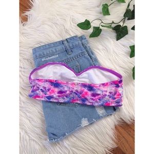 PINK Victoria's Secret Intimates & Sleepwear - 🌿 VS Pink Vibrant Watercolor Lace Bandeau 🌿 PINK Victoria's Secret Intimates & Sleepwear - 🌿 VS Pink Vibrant Watercolor Lace Bandeau 🌿
